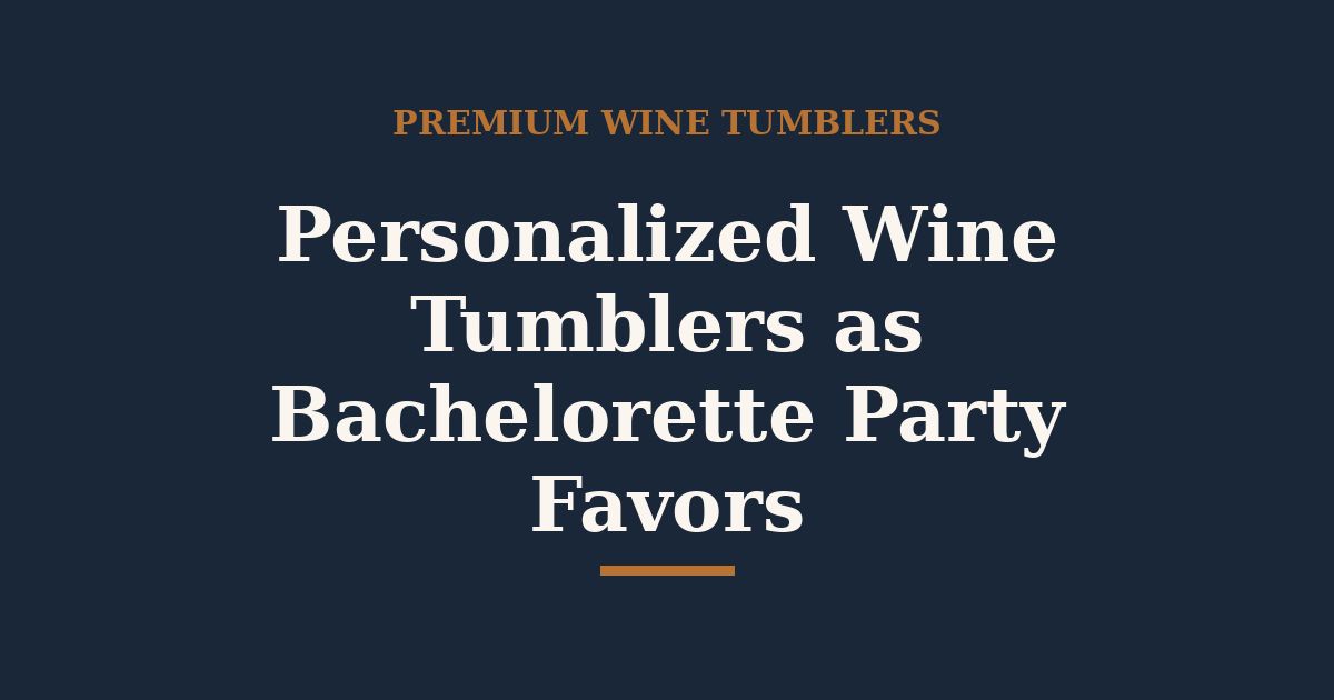 Personalized Wine Tumblers as Bachelorette Party Favors