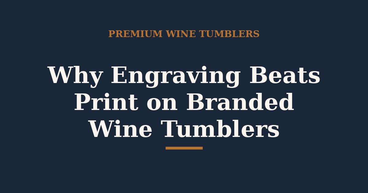 Why Engraving Beats Print on Branded Wine Tumblers