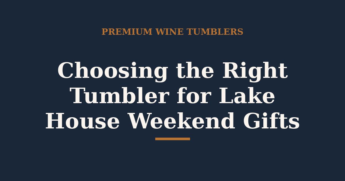 Choosing the Right Tumbler for Lake House Weekend Gifts