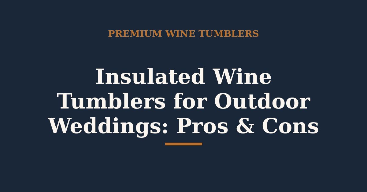 Insulated Wine Tumblers for Outdoor Weddings: Pros and Cons