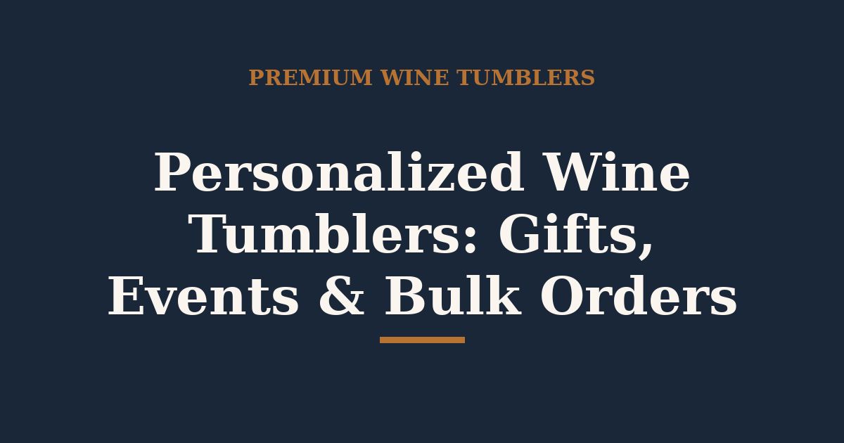 Personalized Wine Tumblers: Gifts, Events & Bulk Orders