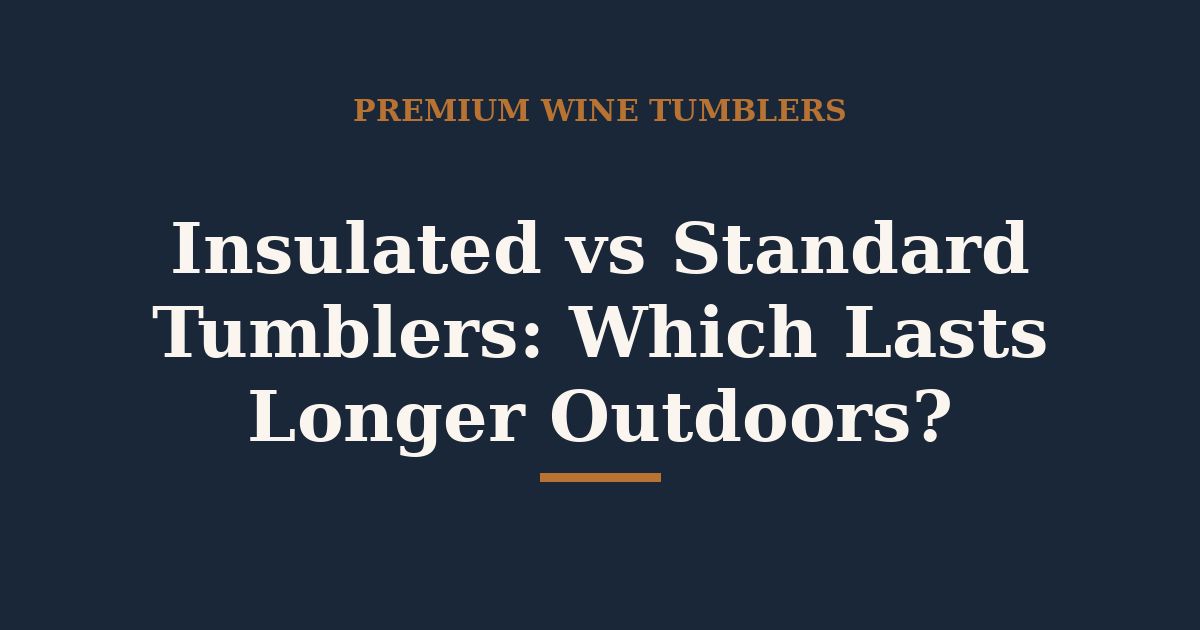 Insulated vs Standard Tumblers: Which Lasts Longer Outdoors?