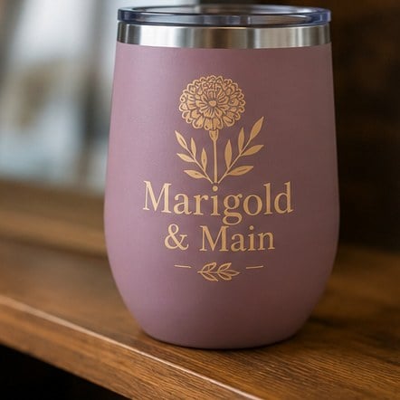 Branded wine tumblers with lids
