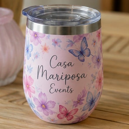 Custom full-color printed wine tumblers
