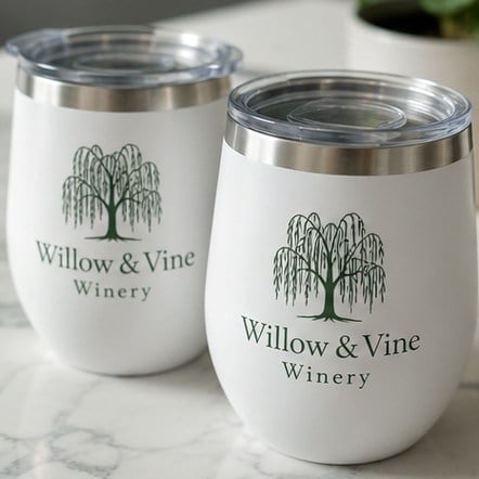 Custom stemless wine tumblers