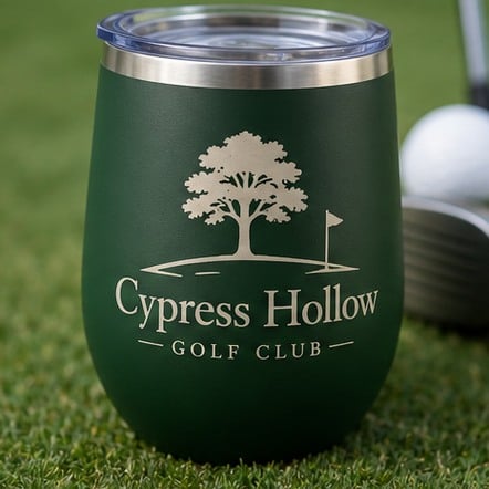 Custom wine tumblers for golf events and country clubs